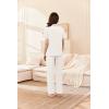Ekouaer Women’s 100% Cotton Pajamas Set Short Sleeve Button Down Pjs 2 Piece Soft Sleepwear with Long Pants Lounge Set(White)