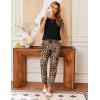 Ekouaer Womens Jogger Pajamas Sets 2 Piece Raglan Short Sleeve Pjs Lounge Set Soft Sleepwear with Pockets S-XXL(Black Leopard)