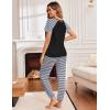 Ekouaer Womens Jogger Pajamas Sets 2 Piece Raglan Short Sleeve Pjs Lounge Set Soft Sleepwear with Pockets S-XXL(Black Striped)