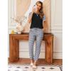 Ekouaer Womens Jogger Pajamas Sets 2 Piece Raglan Short Sleeve Pjs Lounge Set Soft Sleepwear with Pockets S-XXL(Black Striped)