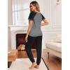 Ekouaer Womens Jogger Pajamas Sets 2 Piece Raglan Short Sleeve Pjs Lounge Set Soft Sleepwear with Pockets S-XXL(Grey)