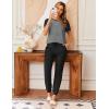Ekouaer Womens Jogger Pajamas Sets 2 Piece Raglan Short Sleeve Pjs Lounge Set Soft Sleepwear with Pockets S-XXL(Grey)