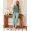 Ekouaer Womens Jogger Pajamas Sets 2 Piece Raglan Short Sleeve Pjs Lounge Set Soft Sleepwear with Pockets S-XXL(Grey Green)