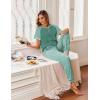 Ekouaer Womens Jogger Pajamas Sets 2 Piece Raglan Short Sleeve Pjs Lounge Set Soft Sleepwear with Pockets S-XXL(Grey Green)