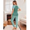 Ekouaer Womens Jogger Pajamas Sets 2 Piece Raglan Short Sleeve Pjs Lounge Set Soft Sleepwear with Pockets S-XXL(Grey Green)