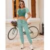 Ekouaer Womens Jogger Pajamas Sets 2 Piece Raglan Short Sleeve Pjs Lounge Set Soft Sleepwear with Pockets S-XXL(Grey Green)