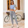 Ekouaer Womens Jogger Pajamas Sets 2 Piece Raglan Short Sleeve Pjs Lounge Set Soft Sleepwear with Pockets S-XXL(Light Blue)