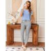 Ekouaer Womens Jogger Pajamas Sets 2 Piece Raglan Short Sleeve Pjs Lounge Set Soft Sleepwear with Pockets S-XXL(Light Blue)