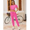Ekouaer Womens Jogger Pajamas Sets 2 Piece Raglan Short Sleeve Pjs Lounge Set Soft Sleepwear with Pockets S-XXL(Pink Leopard)