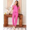 Ekouaer Womens Jogger Pajamas Sets 2 Piece Raglan Short Sleeve Pjs Lounge Set Soft Sleepwear with Pockets S-XXL(Pink Leopard)