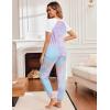 Ekouaer Womens Jogger Pajamas Sets 2 Piece Raglan Short Sleeve Pjs Lounge Set Soft Sleepwear with Pockets S-XXL(Tie-dye Blue)