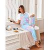 Ekouaer Womens Jogger Pajamas Sets 2 Piece Raglan Short Sleeve Pjs Lounge Set Soft Sleepwear with Pockets S-XXL(Tie-dye Blue)