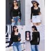 Ekouaer Women’s Long Sleeve Henley T Shirts Fall Button Tops Slim Fit Casual Blouse Soft Thermal Undershirts(Black)