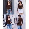 Ekouaer Women’s Long Sleeve Henley T Shirts Fall Button Tops Slim Fit Casual Blouse Soft Thermal Undershirts(Brown)