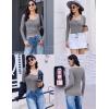 Ekouaer Women’s Long Sleeve Henley T Shirts Fall Button Tops Slim Fit Casual Blouse Soft Thermal Undershirts(Light Gray)
