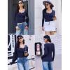Ekouaer Women’s Long Sleeve Henley T Shirts Fall Button Tops Slim Fit Casual Blouse Soft Thermal Undershirts(Navy Blue)