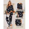 Ekouaer Womens Lounge Sets 2 Piece Pajamas Sets 3/4 Sleeve Tops and Long Pants Soft Pjs Loungewear with Pockets(Black Butterfly)