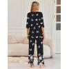 Ekouaer Womens Lounge Sets 2 Piece Pajamas Sets 3/4 Sleeve Tops and Long Pants Soft Pjs Loungewear with Pockets(Black Butterfly)