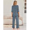 Ekouaer Womens Lounge Sets 2 Piece Pajamas Sets 3/4 Sleeve Tops and Long Pants Soft Pjs Loungewear with Pockets(Dark Grey Star)