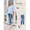 Ekouaer Womens Lounge Sets 2 Piece Pajamas Sets 3/4 Sleeve Tops and Long Pants Soft Pjs Loungewear with Pockets(Light Blue Star)