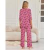Ekouaer Womens Lounge Sets 2 Piece Pajamas Sets 3/4 Sleeve Tops and Long Pants Soft Pjs Loungewear with Pockets(Love Print)