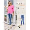 Ekouaer Womens Lounge Sets 2 Piece Pajamas Sets 3/4 Sleeve Tops and Long Pants Soft Pjs Loungewear with Pockets(Pink)