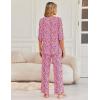 Ekouaer Womens Lounge Sets 2 Piece Pajamas Sets 3/4 Sleeve Tops and Long Pants Soft Pjs Loungewear with Pockets(Pink Heart)