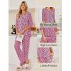 Ekouaer Womens Lounge Sets 2 Piece Pajamas Sets 3/4 Sleeve Tops and Long Pants Soft Pjs Loungewear with Pockets(Pink Heart)
