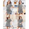 Ekouaer Women’s Maternity Shirts Short Sleeve Pregnancy Tops Blouses Split Side Casual Crewneck Pregnant Tunic Tee(Dark Grey Striped)