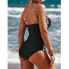 Ekouaer Women’s One Piece Swimsuit Ruched Tummy Control Bathing Suits Vintage Retro Push Up Swimwear(Black Leopard Print)
