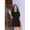Ekouaer Womens Pajama Sets Sexy Lounge Sets Side Split Short Pj Sets Cute Pjs 2 Piece Comfy Sleepwear Loungewear(Black)