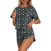 Ekouaer Womens Pajama Sets Sexy Lounge Sets Side Split Short Pj Sets Cute Pjs 2 Piece Comfy Sleepwear Loungewear(Five-pointed Star)