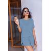 Ekouaer Womens Pajama Sets Sexy Lounge Sets Side Split Short Pj Sets Cute Pjs 2 Piece Comfy Sleepwear Loungewear(Light Blue)