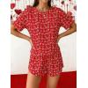 Ekouaer Womens Pajama Sets Sexy Lounge Sets Side Split Short Pj Sets Cute Pjs 2 Piece Comfy Sleepwear Loungewear(Little Heart)