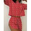 Ekouaer Womens Pajama Sets Sexy Lounge Sets Side Split Short Pj Sets Cute Pjs 2 Piece Comfy Sleepwear Loungewear(Little Heart)