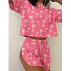 Ekouaer Womens Pajama Sets Sexy Lounge Sets Side Split Short Pj Sets Cute Pjs 2 Piece Comfy Sleepwear Loungewear(Martini Glass)
