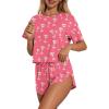 Ekouaer Womens Pajama Sets Sexy Lounge Sets Side Split Short Pj Sets Cute Pjs 2 Piece Comfy Sleepwear Loungewear(Martini Glass)