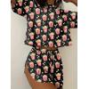 Ekouaer Womens Pajama Sets Sexy Lounge Sets Side Split Short Pj Sets Cute Pjs 2 Piece Comfy Sleepwear Loungewear(Popcorn)