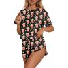 Ekouaer Womens Pajama Sets Sexy Lounge Sets Side Split Short Pj Sets Cute Pjs 2 Piece Comfy Sleepwear Loungewear(Popcorn)
