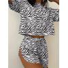 Ekouaer Womens Pajama Sets Sexy Lounge Sets Side Split Short Pj Sets Cute Pjs 2 Piece Comfy Sleepwear Loungewear(Zebra Pattern)