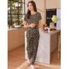 Ekouaer Womens Pajama Sets Short Sleeve Lounge Sets for Women Printed Jogger Pajama Set 2 Piece Pj Sets With Pockets S-XXL(Brown Leopard Print)