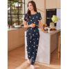 Ekouaer Womens Pajama Sets Short Sleeve Lounge Sets for Women Printed Jogger Pajama Set 2 Piece Pj Sets With Pockets S-XXL(Butterfly)