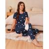 Ekouaer Womens Pajama Sets Short Sleeve Lounge Sets for Women Printed Jogger Pajama Set 2 Piece Pj Sets With Pockets S-XXL(Butterfly)