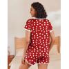 Ekouaer Womens Pajama Short Sets Lounge Sets for Women 2 Piece Soft Pjs Set Casual V Neck Sleepwear with Pockets(00 Red Love)