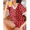 Ekouaer Womens Pajama Short Sets Lounge Sets for Women 2 Piece Soft Pjs Set Casual V Neck Sleepwear with Pockets(00 Red Love)