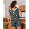 Ekouaer Womens Pajama Short Sets Lounge Sets for Women 2 Piece Soft Pjs Set Casual V Neck Sleepwear with Pockets(02 Drak Grey Star)