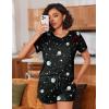 Ekouaer Womens Pajama Short Sets Lounge Sets for Women 2 Piece Soft Pjs Set Casual V Neck Sleepwear with Pockets(Planet Starry Sky)