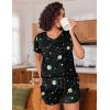 Ekouaer Womens Pajama Short Sets Lounge Sets for Women 2 Piece Soft Pjs Set Casual V Neck Sleepwear with Pockets(Planet Starry Sky)