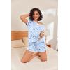 Ekouaer Womens Pajama Short Sets Lounge Sets for Women 2 Piece Soft Pjs Set Casual V Neck Sleepwear with Pockets(Planet and Moon)