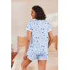 Ekouaer Womens Pajama Short Sets Lounge Sets for Women 2 Piece Soft Pjs Set Casual V Neck Sleepwear with Pockets(Planet and Moon)